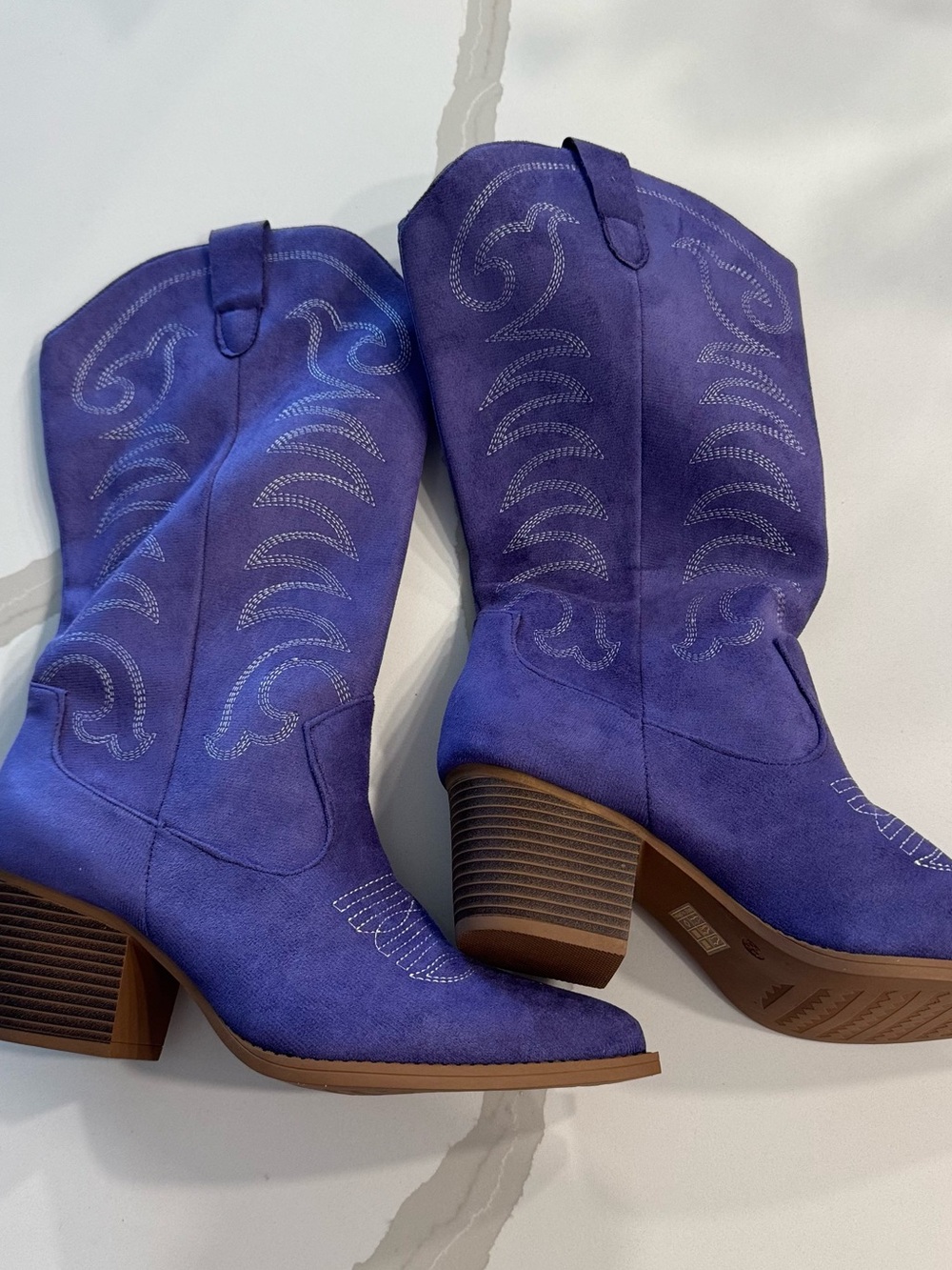 Purple Women's Suede Western Boots